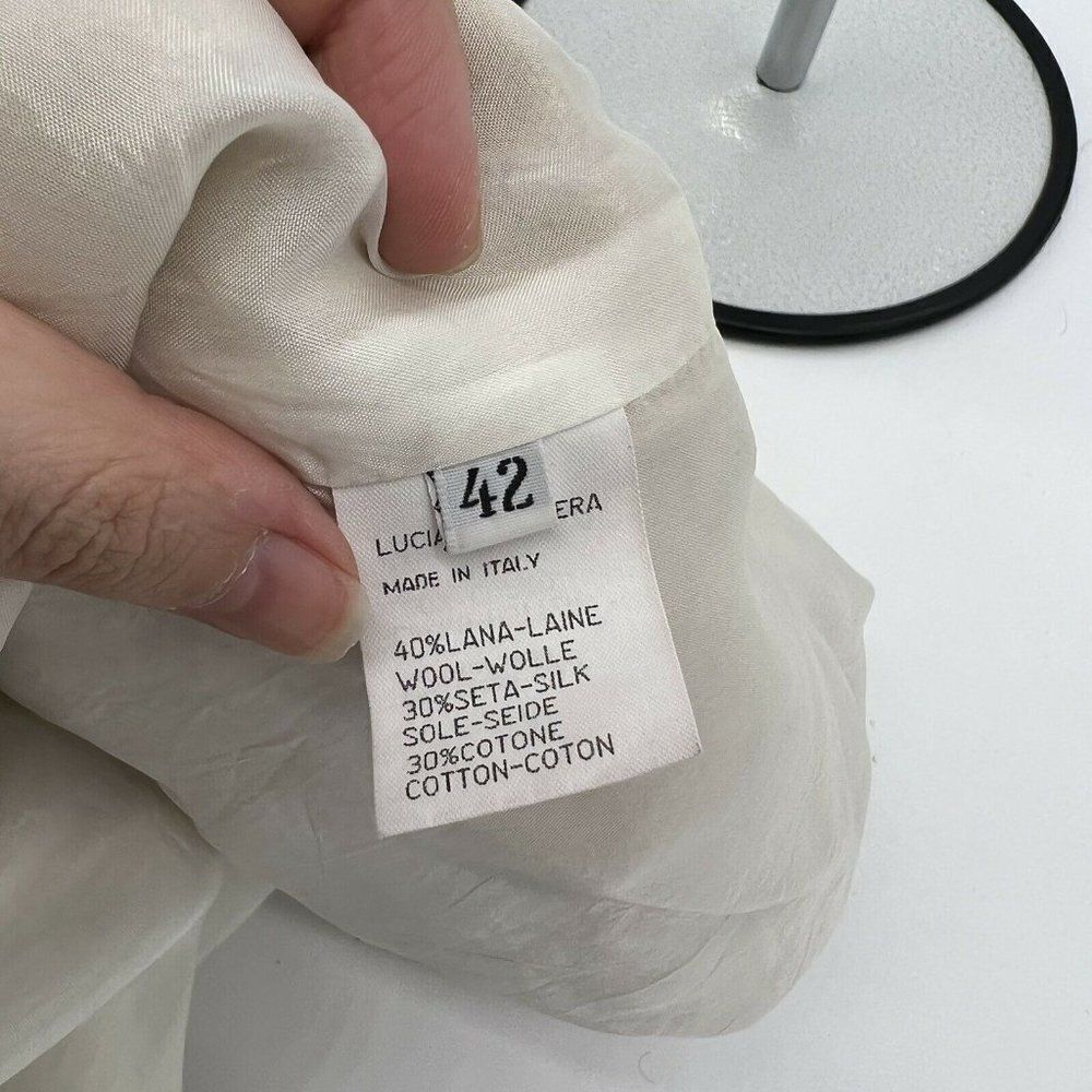 Luciano Barbera Wool Silk Cotton short button up jacket Tan/beige 42 ITALY - Picture 5 of 5